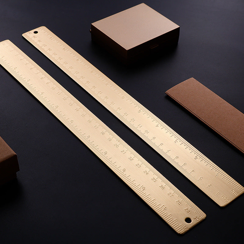 12inches 30cm Brass Dual Scales Drawing Ruler Straight Edge