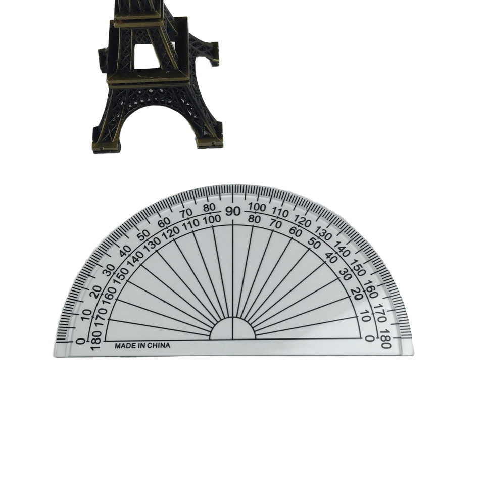 180 Degrees 4 Inches Clear Plastic Math Protractor