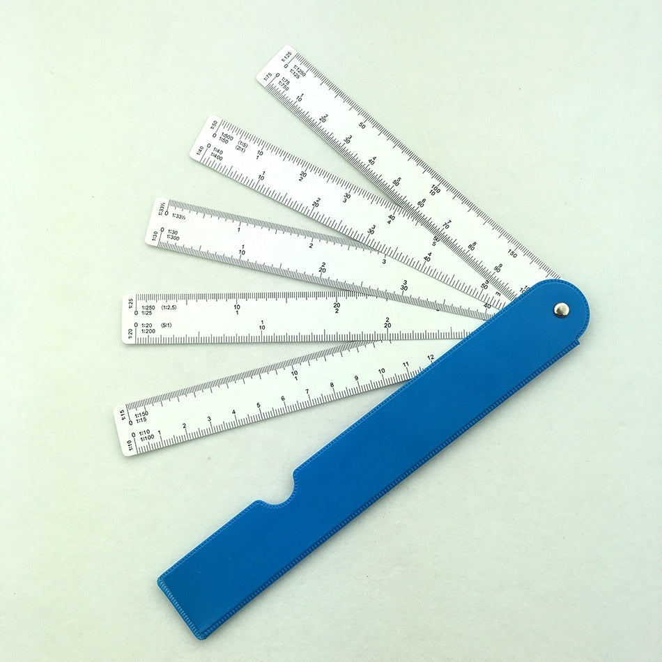 Fan Shape Architects Scale Ruler For Graphics Design Multi