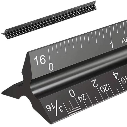 30cm Drafting Aluminum Metal Architect Triangular Scale Ruler Triangular