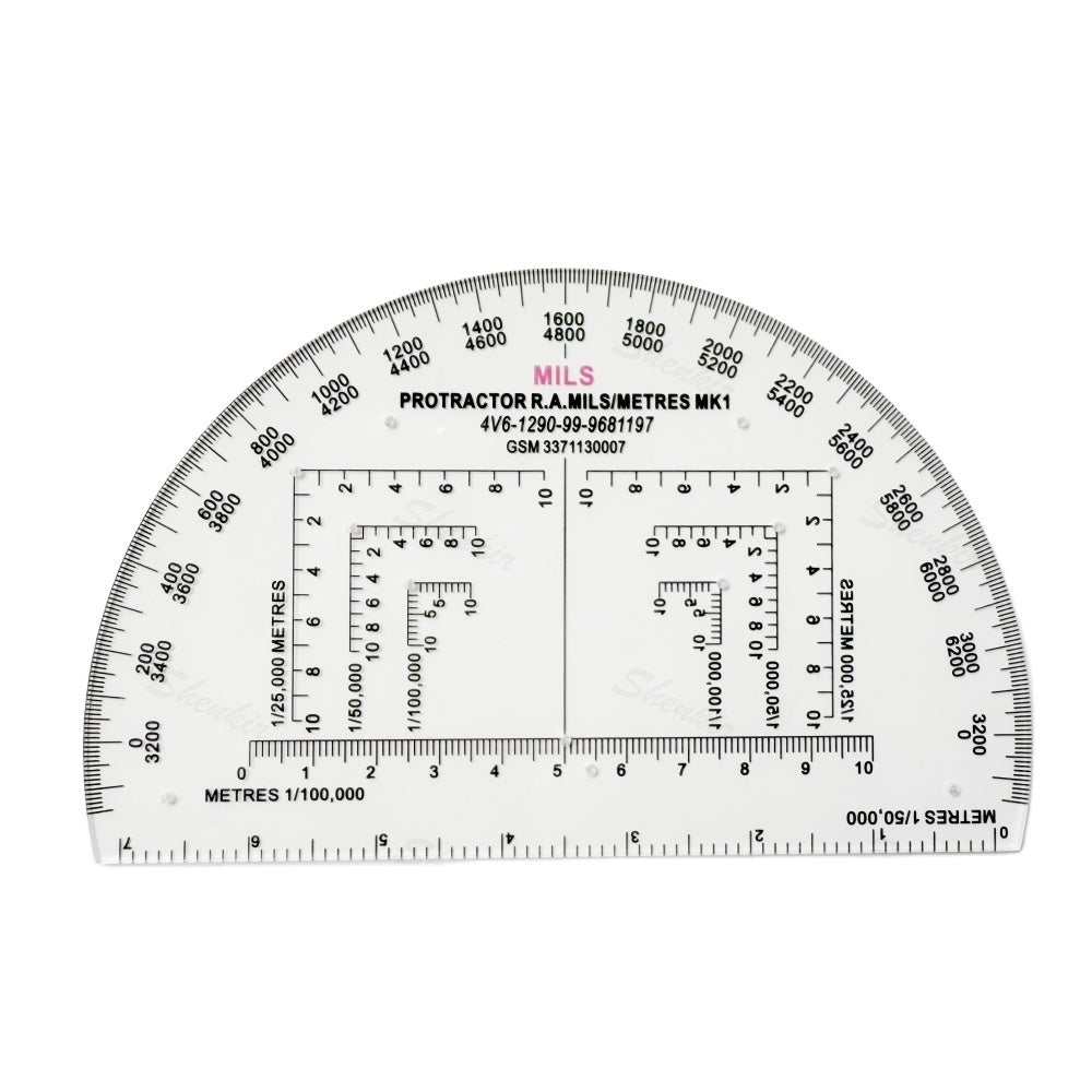Shenkir 6inch Diameter Protractor Map Reading Drawing Transparent Plastic
