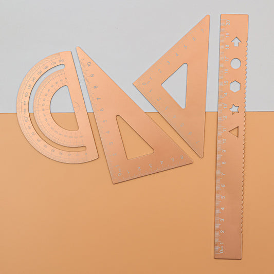 4pcs Aluminum Triangular Scale Ruler Set Aluminum Alloy Scale